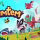 Artwork showing Temtem's Pokémon-alikes, running across some grass.